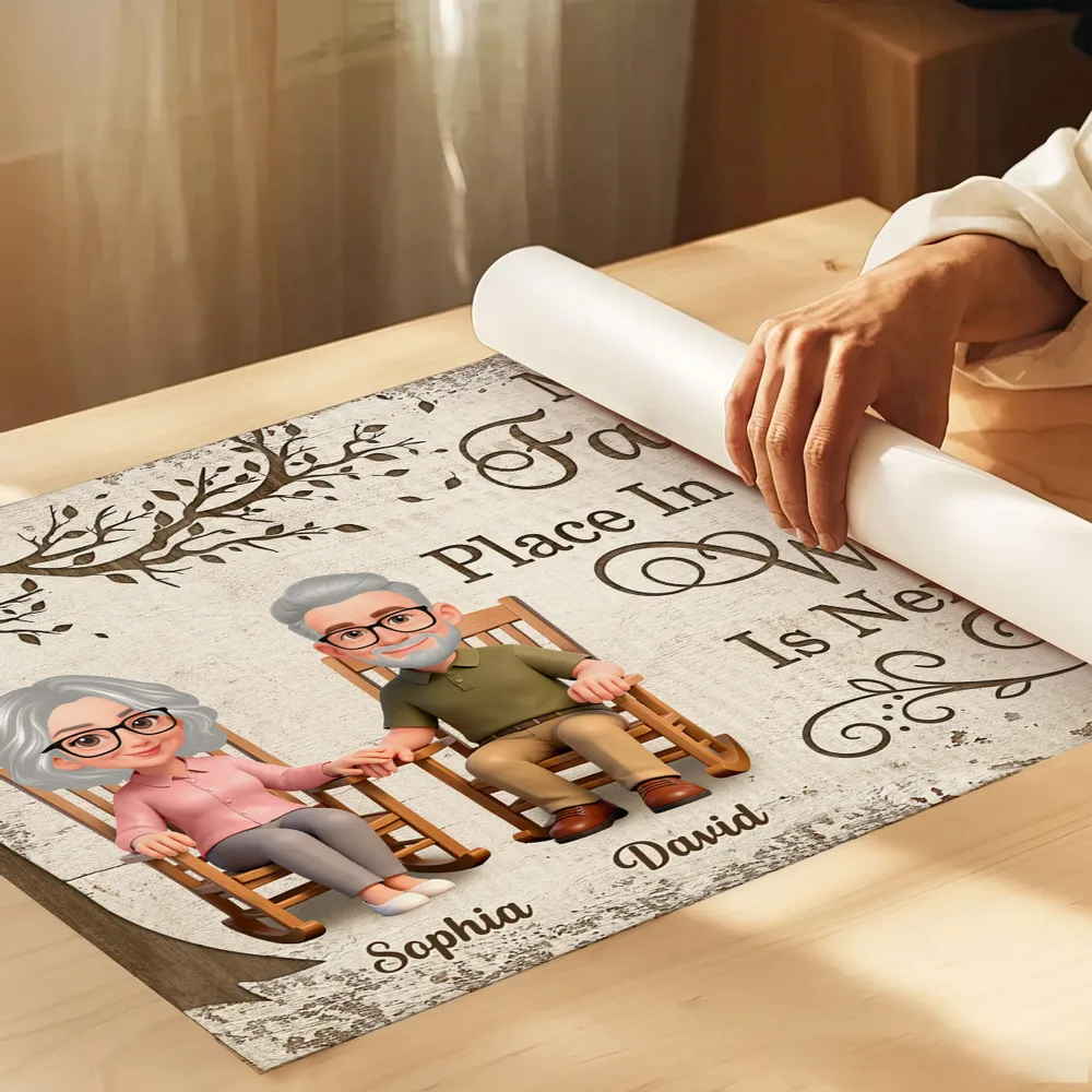 My Favorite Place Is Next To You Poster, Personalized Elder Couple Wall Decor with Hearts, Sweet Everyday Love Gift for Couple - Image 6