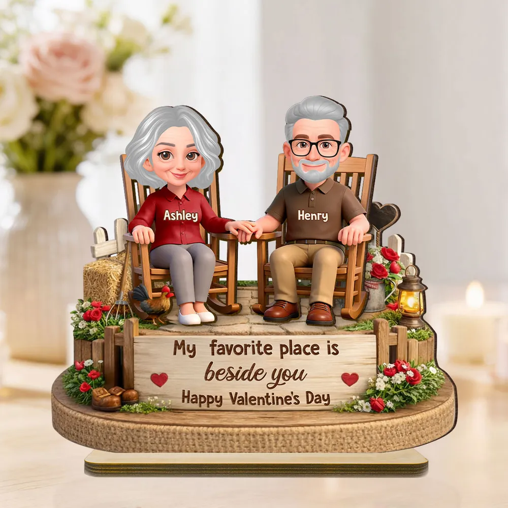 My Favorite Place Is Beside You Personalized 2-Layer Wooden Plaque, Sweet Couple Keepsake for Home Display, Unique Gift for Him or Her - Image 3