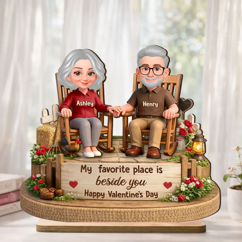My Favorite Place Is Beside You Personalized 2-Layer Wooden Plaque, Sweet Couple Keepsake for Home Display, Unique Gift for Him or Her - Image 6
