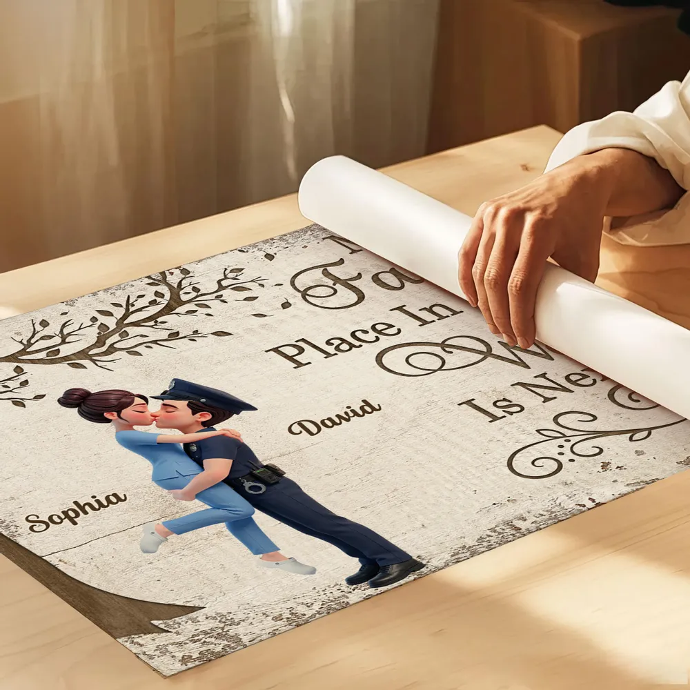 Personalized Couple Hugging Poster Wall Art Under Tree Romantic Home Decor - Unique Gift For Wife Or Husband - Image 6