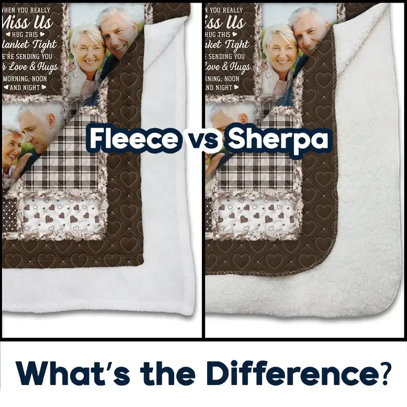 Custom Photo Collage Fleece Blanket Miss Me Hug This Blanket Tight - Heartwarming Keepsake Gift For Family - Image 5