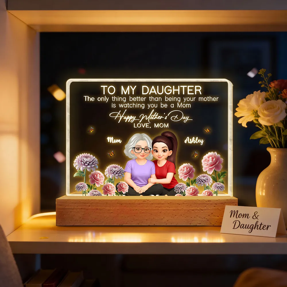 Personalized Block LED Light Plaque, To My Daughter Mother's Day Message, Cozy Bedside Decor, Unique Gift From Mom - Image 3