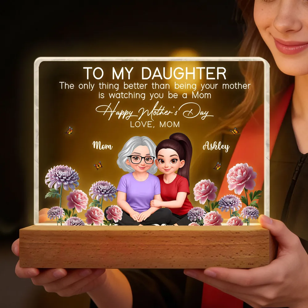 Personalized Block LED Light Plaque, To My Daughter Mother's Day Message, Cozy Bedside Decor, Unique Gift From Mom - Image 5
