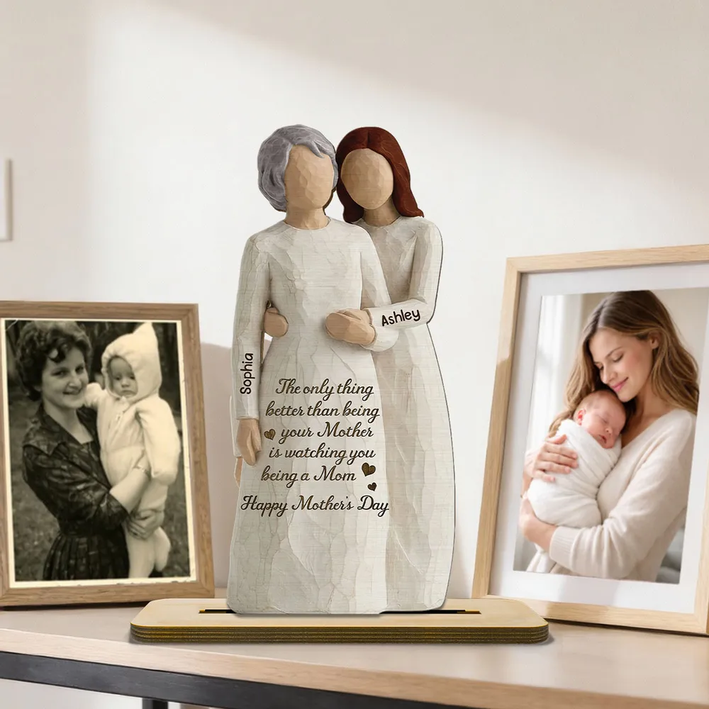 Custom 2-Layer Wooden Plaque with Sweet Motherhood Message - Meaningful New Mom Gift for Nursery or Living Room - Image 3