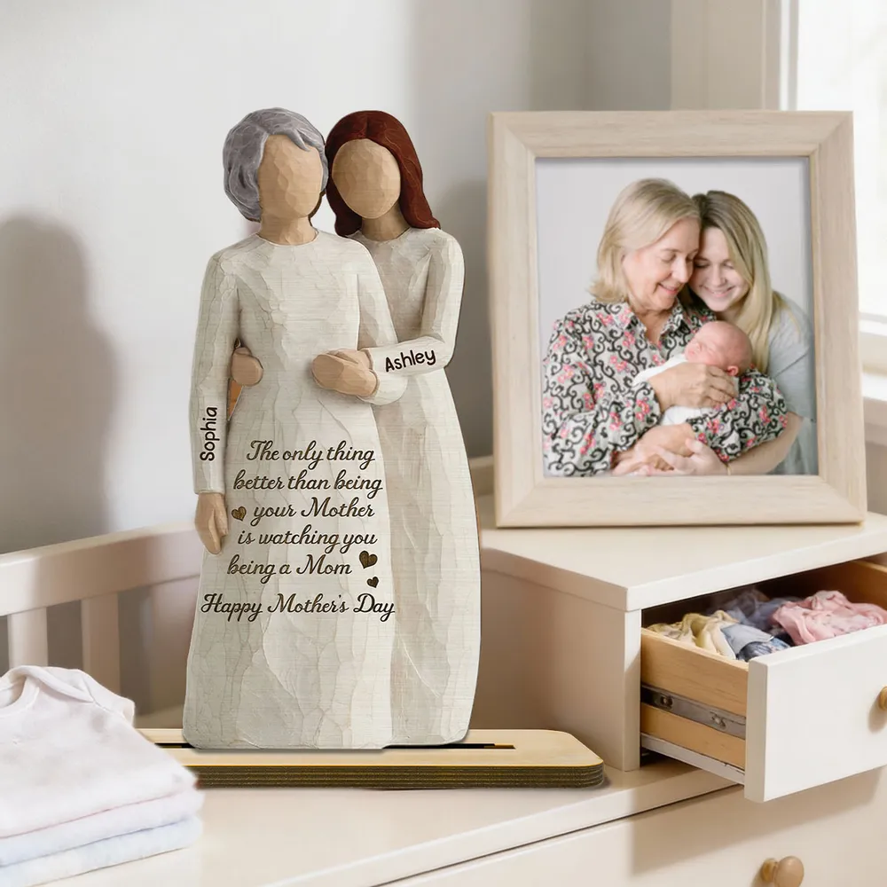 Custom 2-Layer Wooden Plaque with Sweet Motherhood Message - Meaningful New Mom Gift for Nursery or Living Room - Image 5