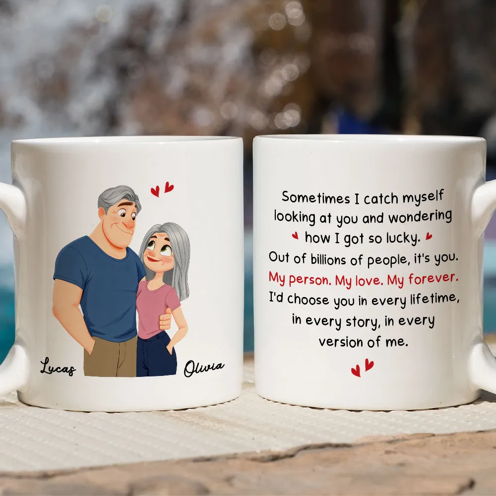 Personalized Couple Quote Ceramic Mug, Hugging Illustration for Morning Coffee, Unique Romantic Gift for Him or Her - Image 5