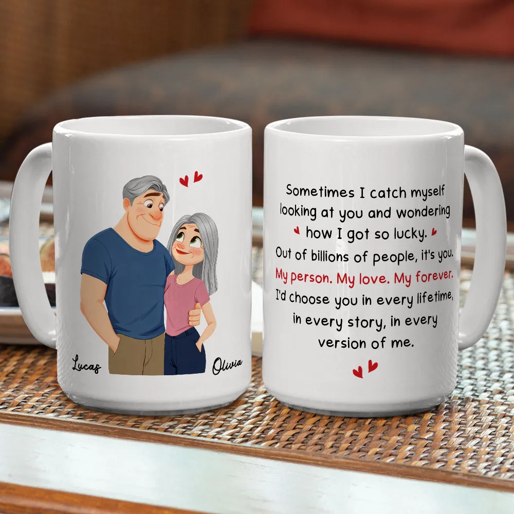 Personalized Couple Quote Ceramic Mug, Hugging Illustration for Morning Coffee, Unique Romantic Gift for Him or Her - Image 7