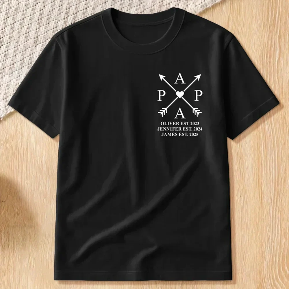 Personalized Papa Edition Classic Tee with Crossed Arrows Design - Unique Gift for Dad with a Clean, Modern Look