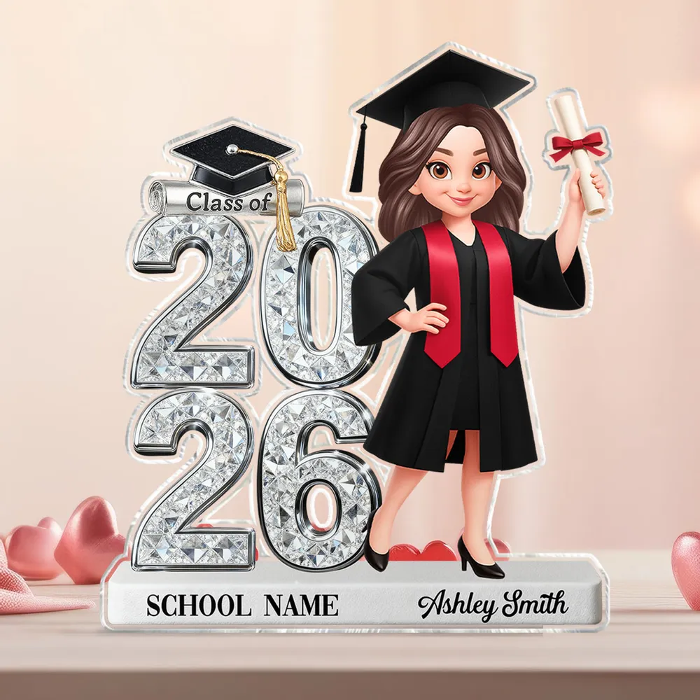 Shaped Acrylic Block Plaque Personalized Graduation Keepsake With Cap and Diploma - A Meaningful Gift for Your Grad - Image 2