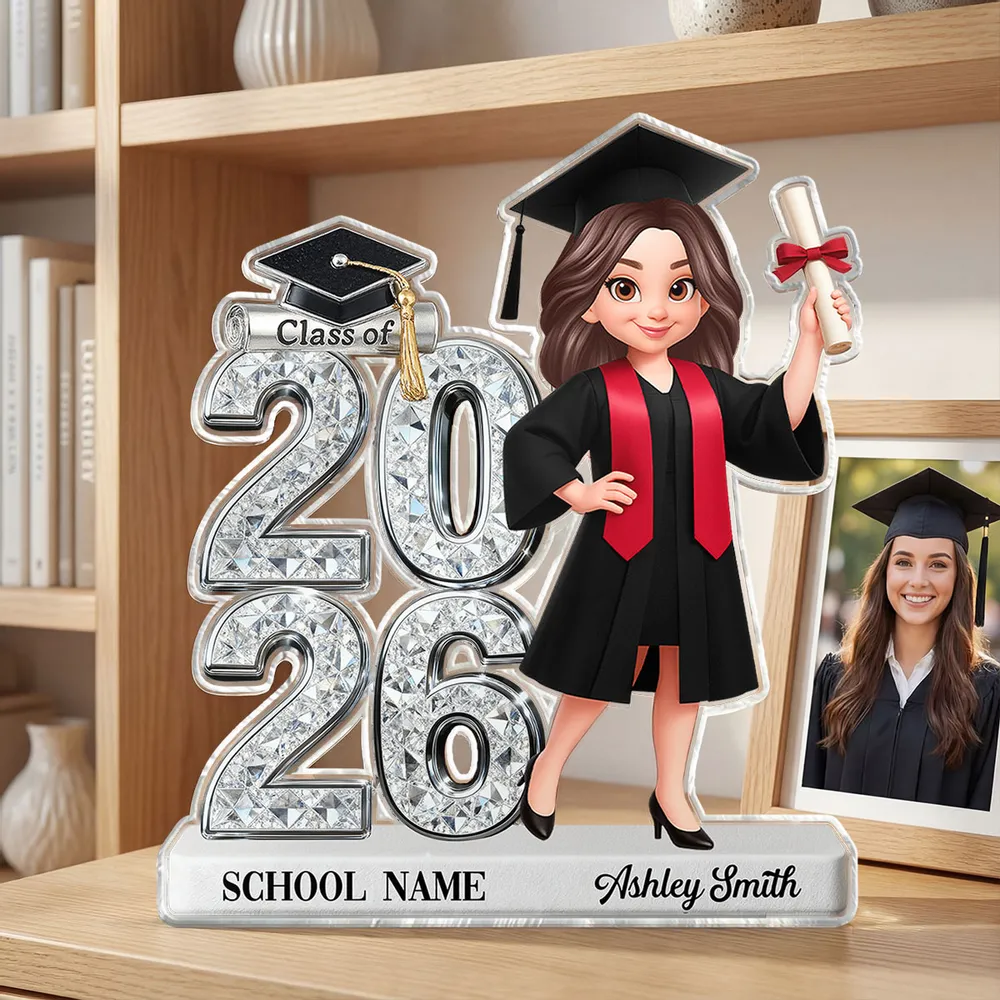 Shaped Acrylic Block Plaque Personalized Graduation Keepsake With Cap and Diploma - A Meaningful Gift for Your Grad - Image 3