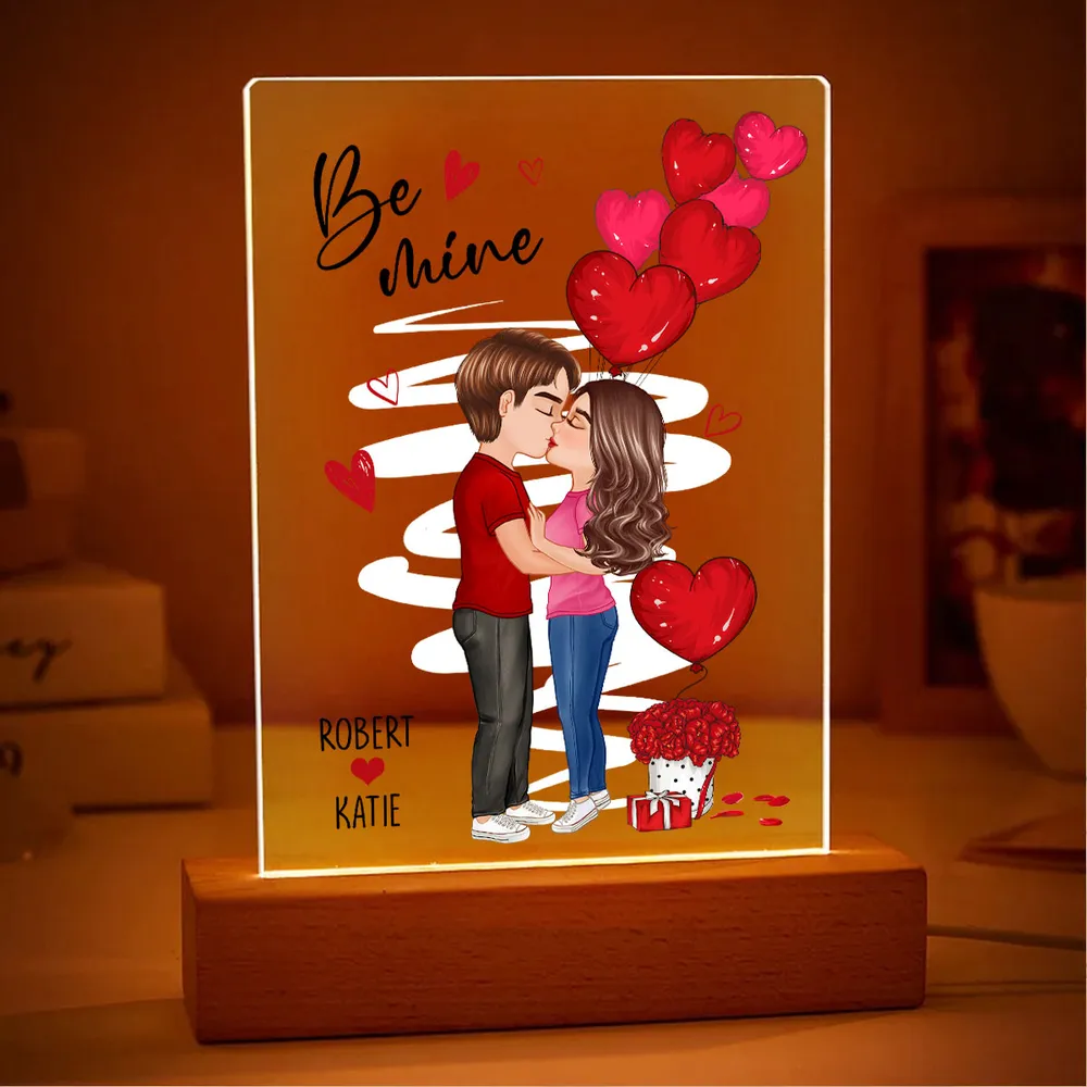 Personalized Be Mine Couple Kissing LED Light Plaque, Romantic Warm Glow Night Light, Unique Gift for Him or Her - Image 6