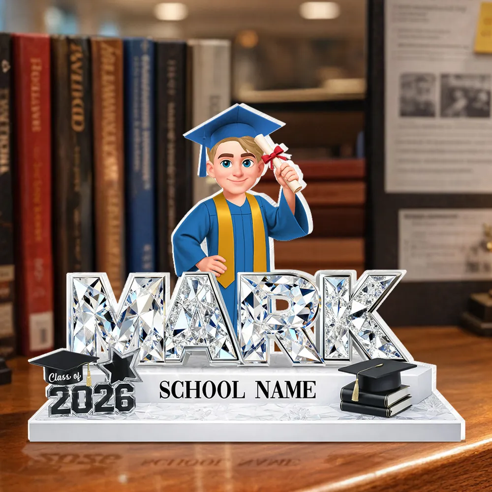 Personalized Shaped Acrylic Block Plaque Graduation Shelf Decor, Class of 2026 Name Display, Unique Gift for Grads - Image 6