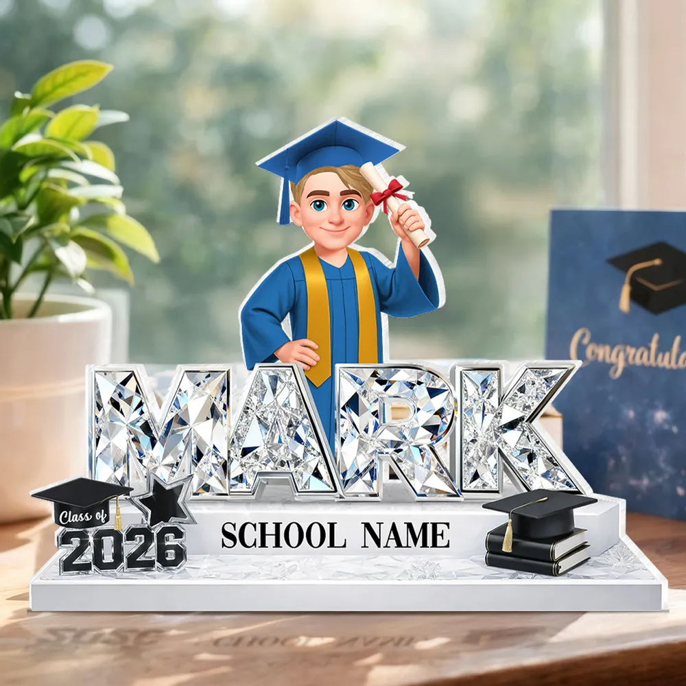 Personalized Shaped Acrylic Block Plaque Graduation Shelf Decor, Class of 2026 Name Display, Unique Gift for Grads - Image 7