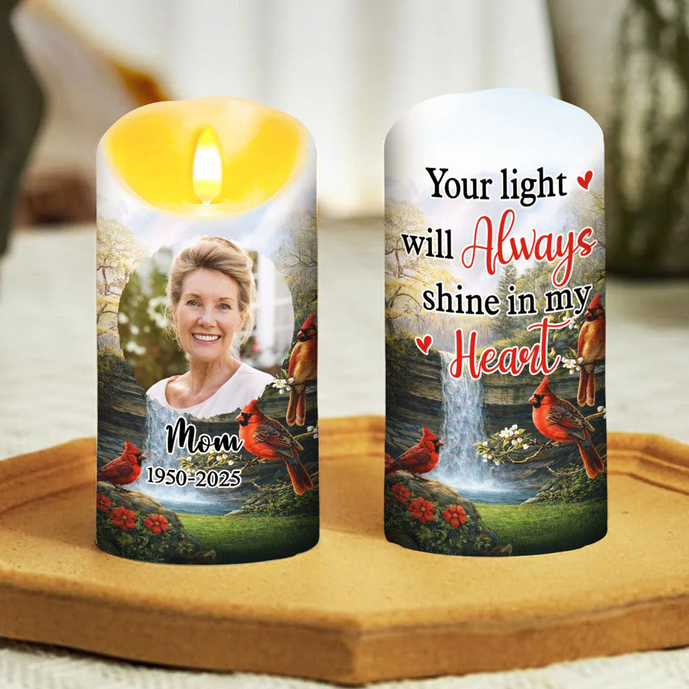 Personalized Flameless LED Candle with Photo and Memorial Quote, Peaceful Warm Glow, Unique Remembrance Gift - Image 5