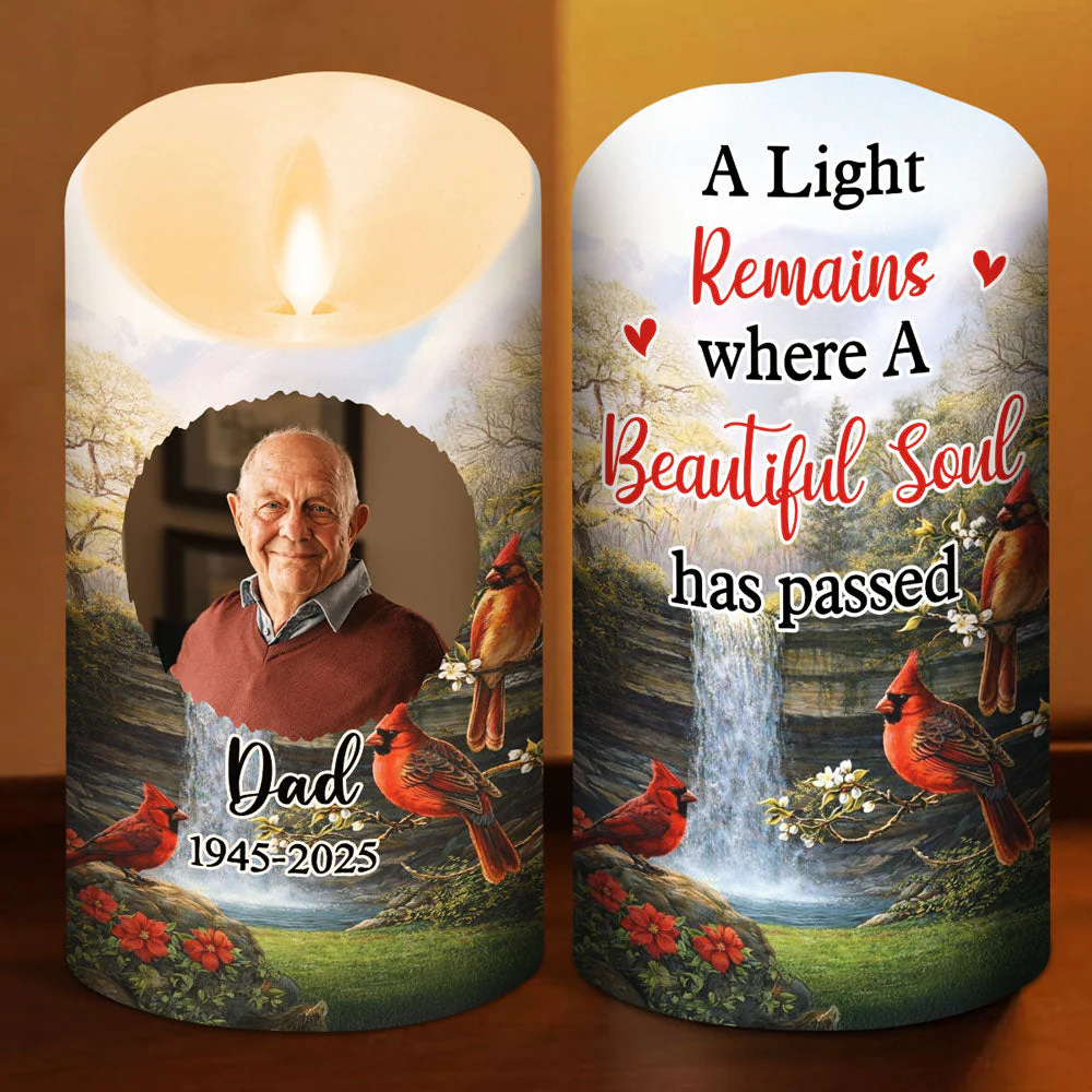 Personalized Flameless LED Candle with Photo and Memorial Quote, Peaceful Warm Glow, Unique Remembrance Gift - Image 6