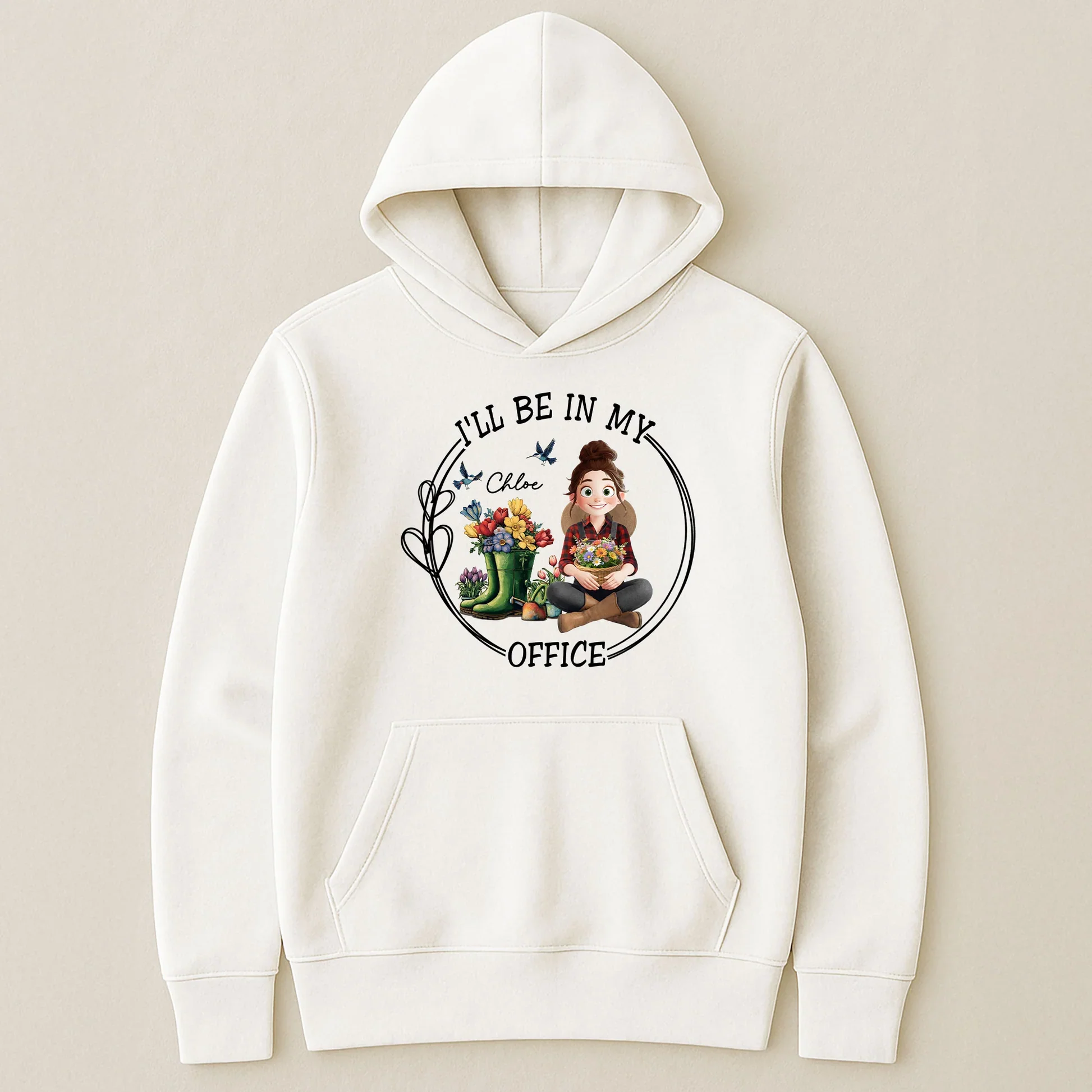 Personalized Gardener Classic Tee I'll Be In My Office Cute Cartoon Garden Scene - Unique Gift for Plant Lovers - Image 5