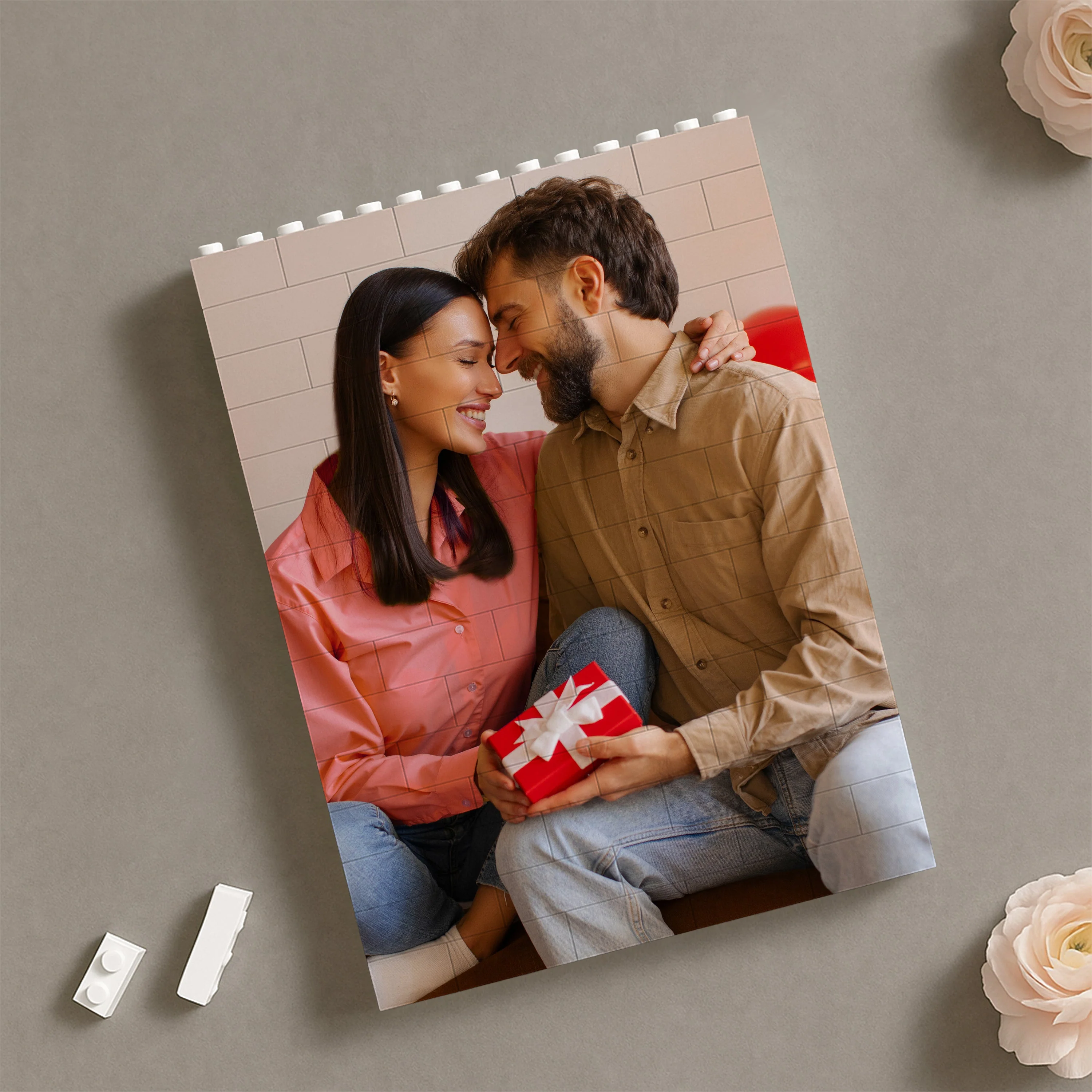 PVC Building Brick Puzzle Personalized Couple Photo with Heart Accent, Sweet Together-Time Display, Creative Gift for Boyfriend or Girlfriend - Image 6