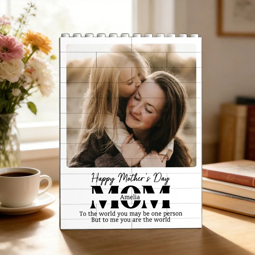 Custom PVC Building Brick Puzzle for Mom - Happy Mother's Day Photo Keepsake, Heartwarming Unique Gift