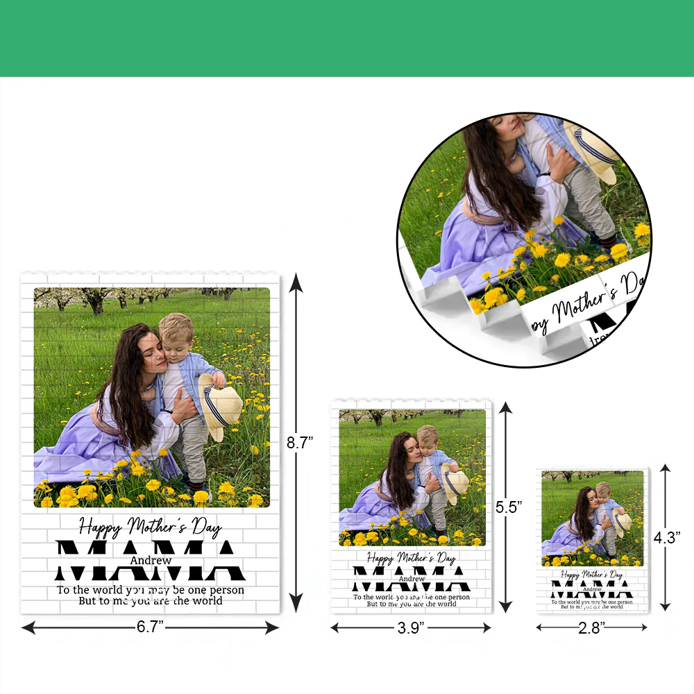 Custom PVC Building Brick Puzzle for Mom - Happy Mother's Day Photo Keepsake, Heartwarming Unique Gift - Image 8