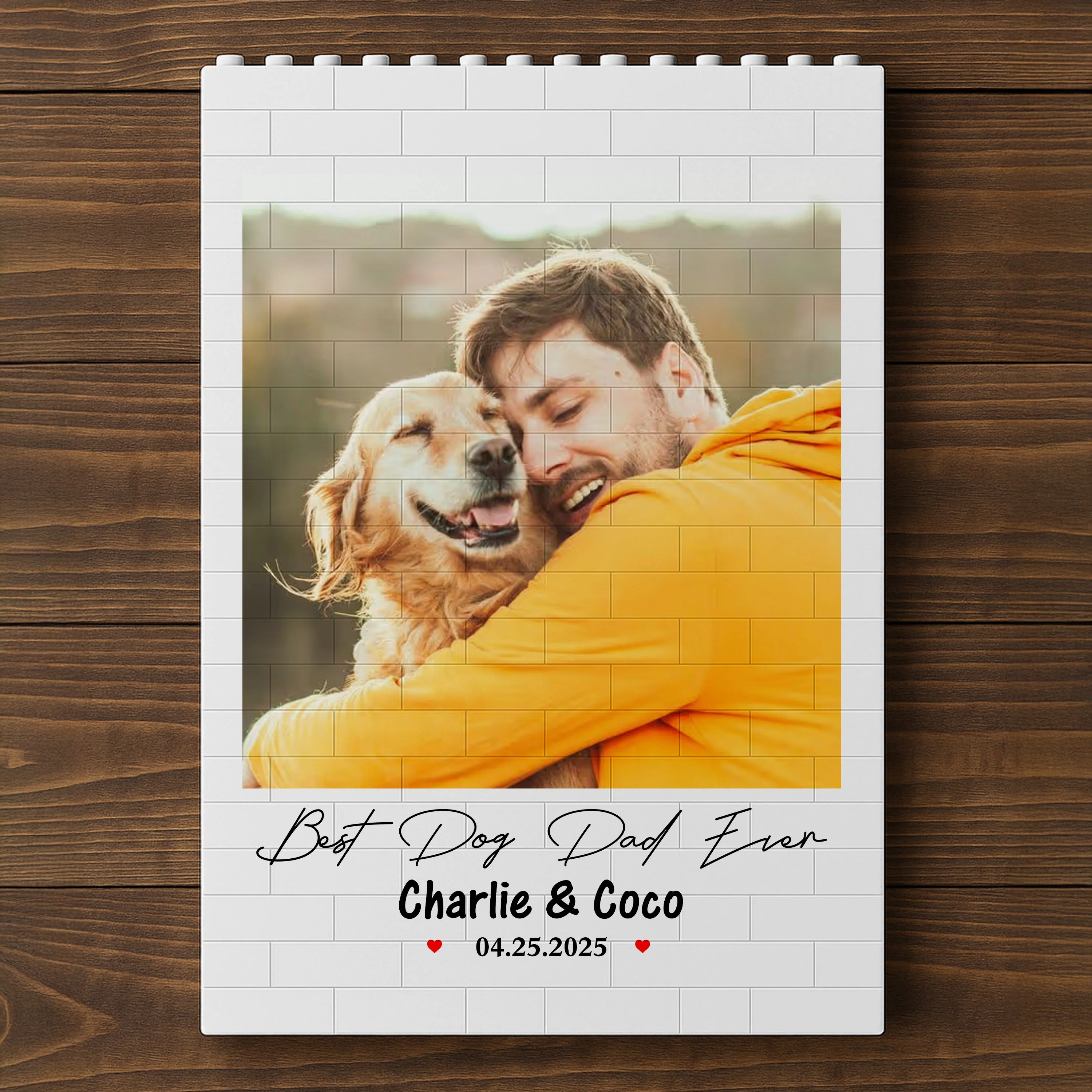 PVC Building Brick Puzzle Personalized Photo Keepsake - Happy Beach Moment with Your Dog, A Unique Gift for Dog Parents - Image 2