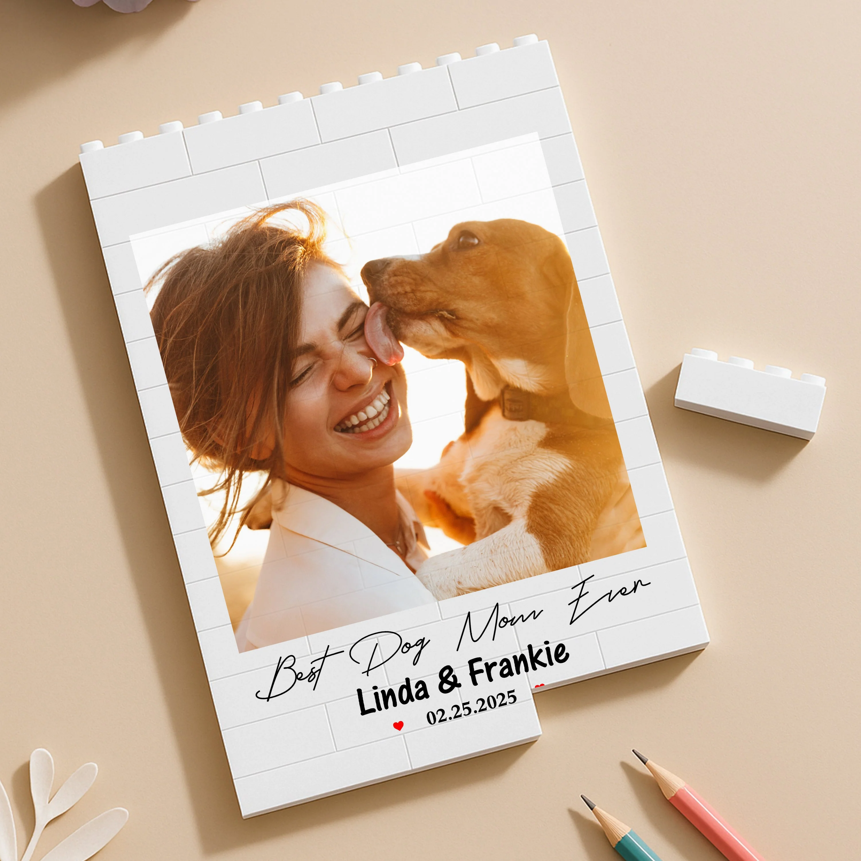 PVC Building Brick Puzzle Personalized Photo Keepsake - Happy Beach Moment with Your Dog, A Unique Gift for Dog Parents - Image 5