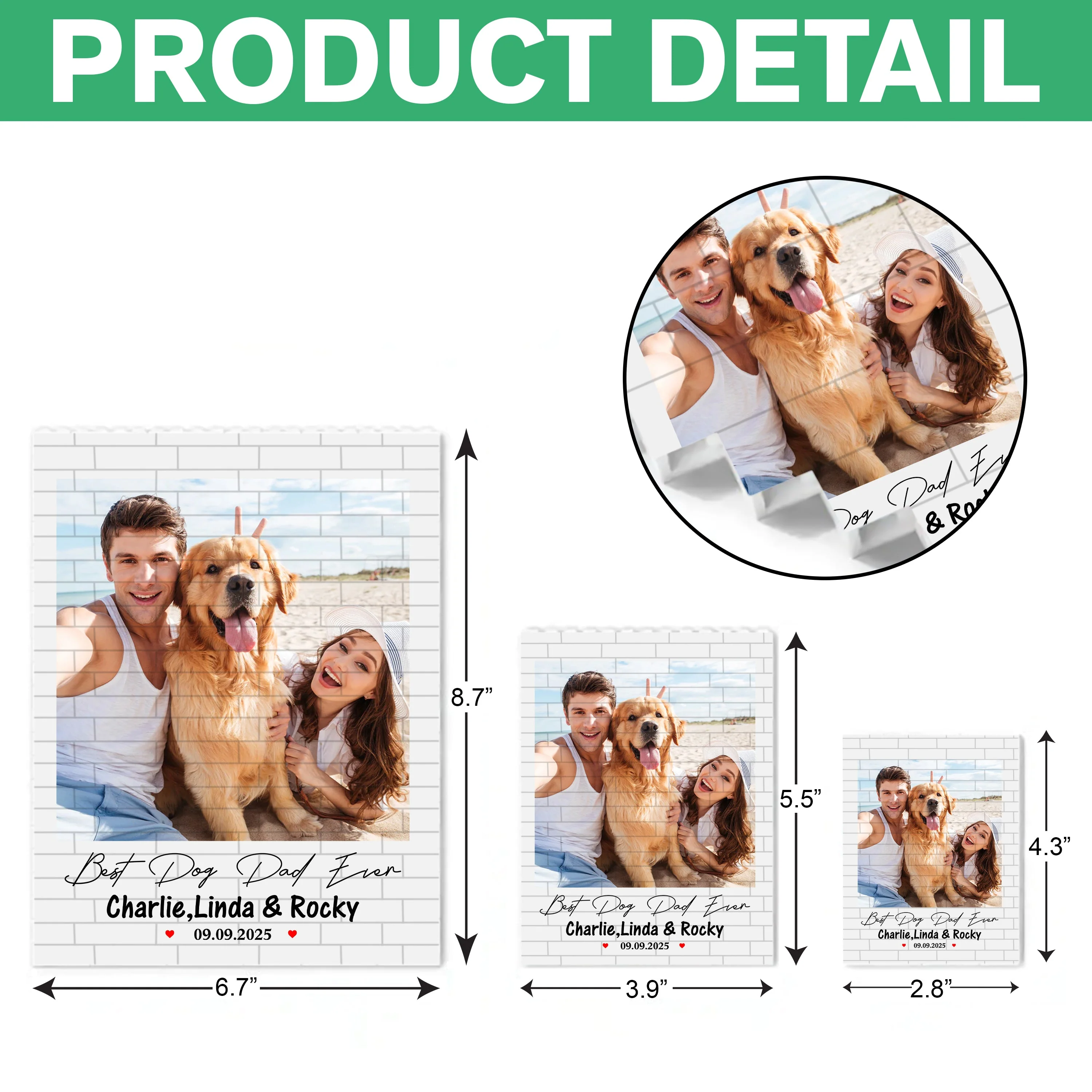PVC Building Brick Puzzle Personalized Photo Keepsake - Happy Beach Moment with Your Dog, A Unique Gift for Dog Parents - Image 7