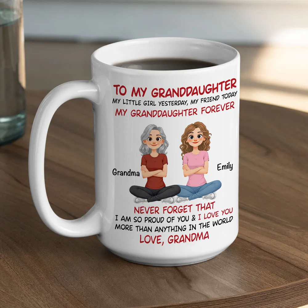 Personalized Grandma and Granddaughter Quote Ceramic Mug - Cute Cartoon Gift for Granddaughter, Daily Coffee Reminder - Image 5