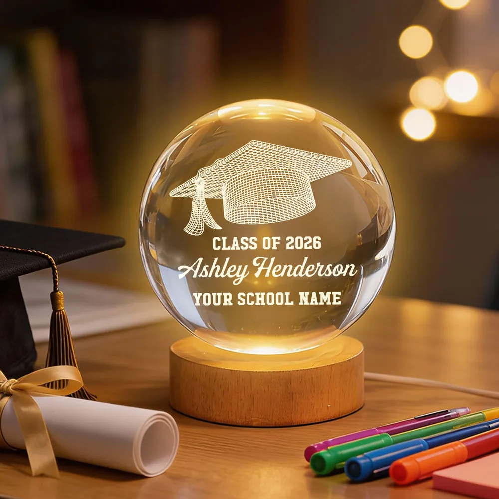 Class Of Graduation Globe Lamp Night Light, Personalized Warm Glow Desk Display, Thoughtful Gift for Grad - Image 2