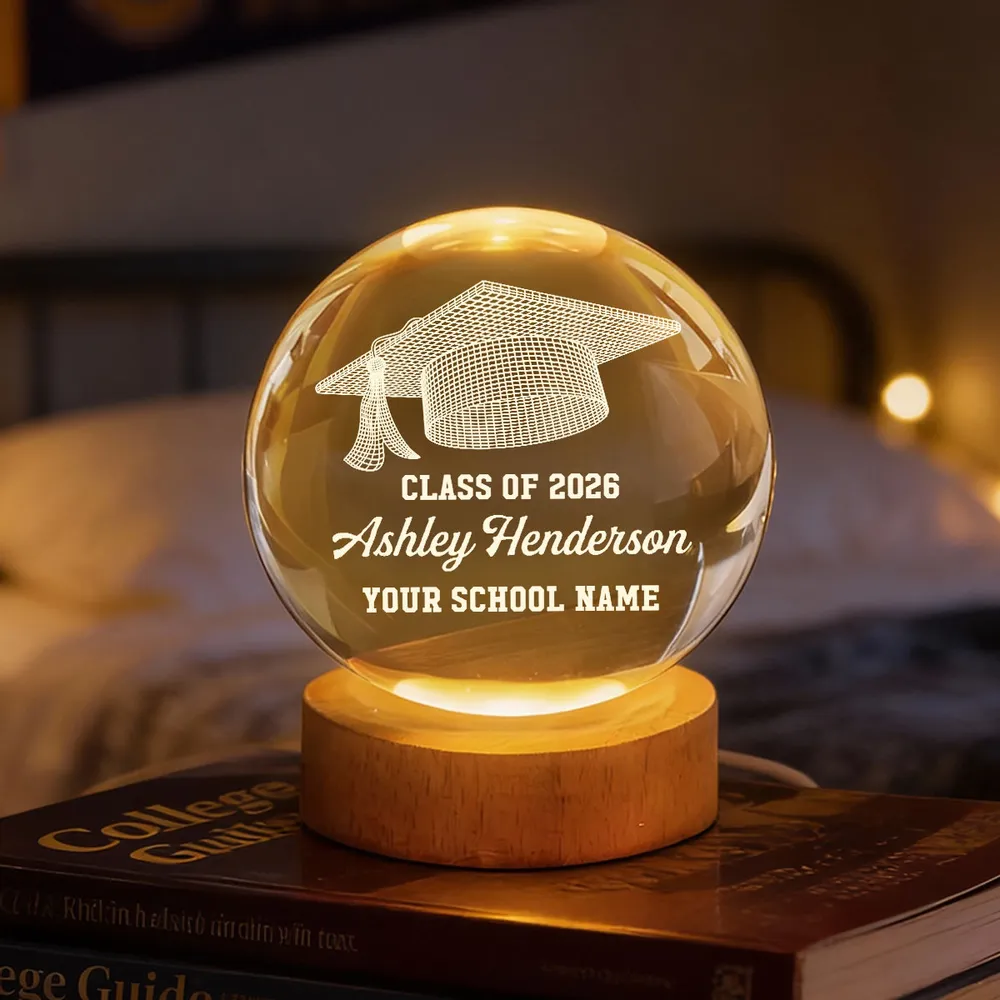 Class Of Graduation Globe Lamp Night Light, Personalized Warm Glow Desk Display, Thoughtful Gift for Grad - Image 4