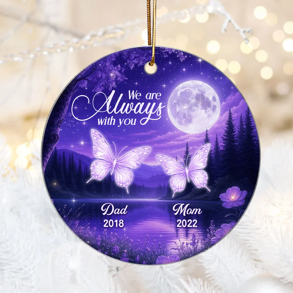 Personalized Memorial Acrylic Ornament, I am Always with you Moonlit Butterfly Keepsake, Unique Sympathy Gift for Family - Image 5