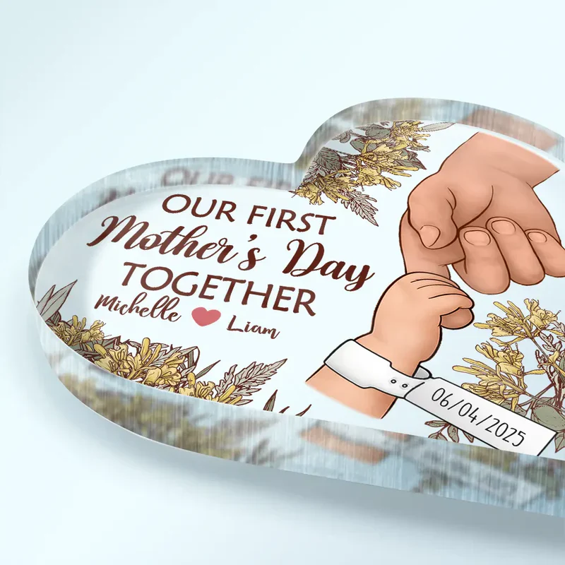 Our First Mother's Day Together Personalized Shaped Acrylic Block Plaque, Sweet Keepsake Gift for Mom - Image 6