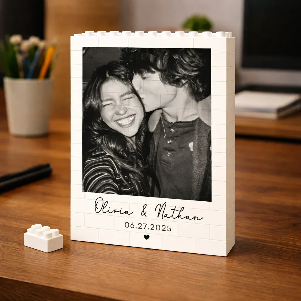 Custom PVC Building Brick Puzzle with Your Photo - Sweet Couple Kiss Moment Keepsake, Creative Gift for Him or Her - Image 2