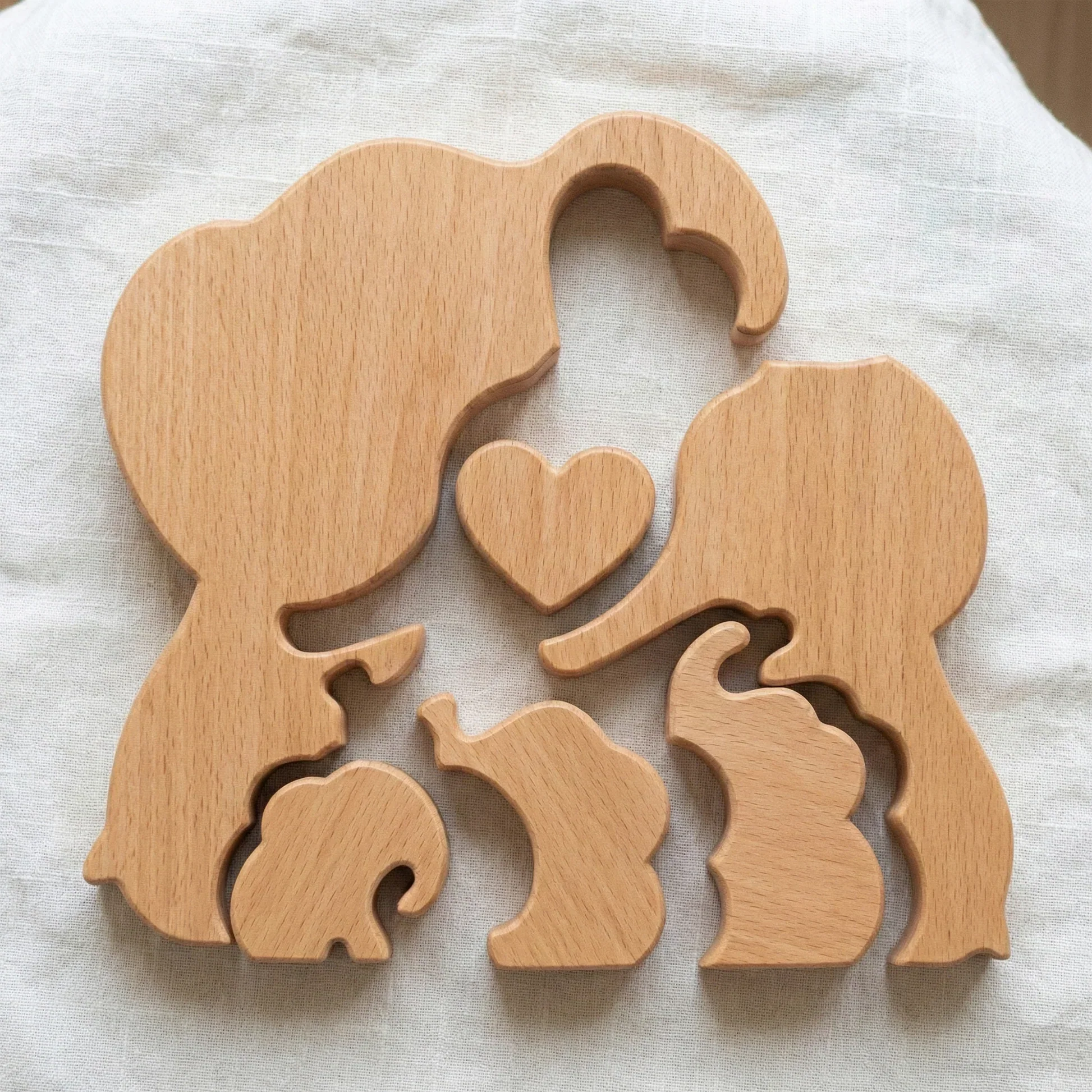 Personalized Elephant Family Wooden Puzzle Plaque, Custom Keepsake for Mom & Dad, Sweet Family Decor, Unique Gift - Image 4