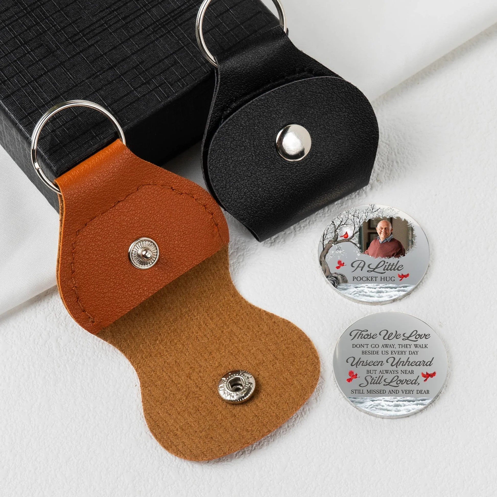 Pocket Hug Memorial Keepsake With Cardinal Winter Scene, Personalized Comfort Gift To Keep Them Close - Image 5