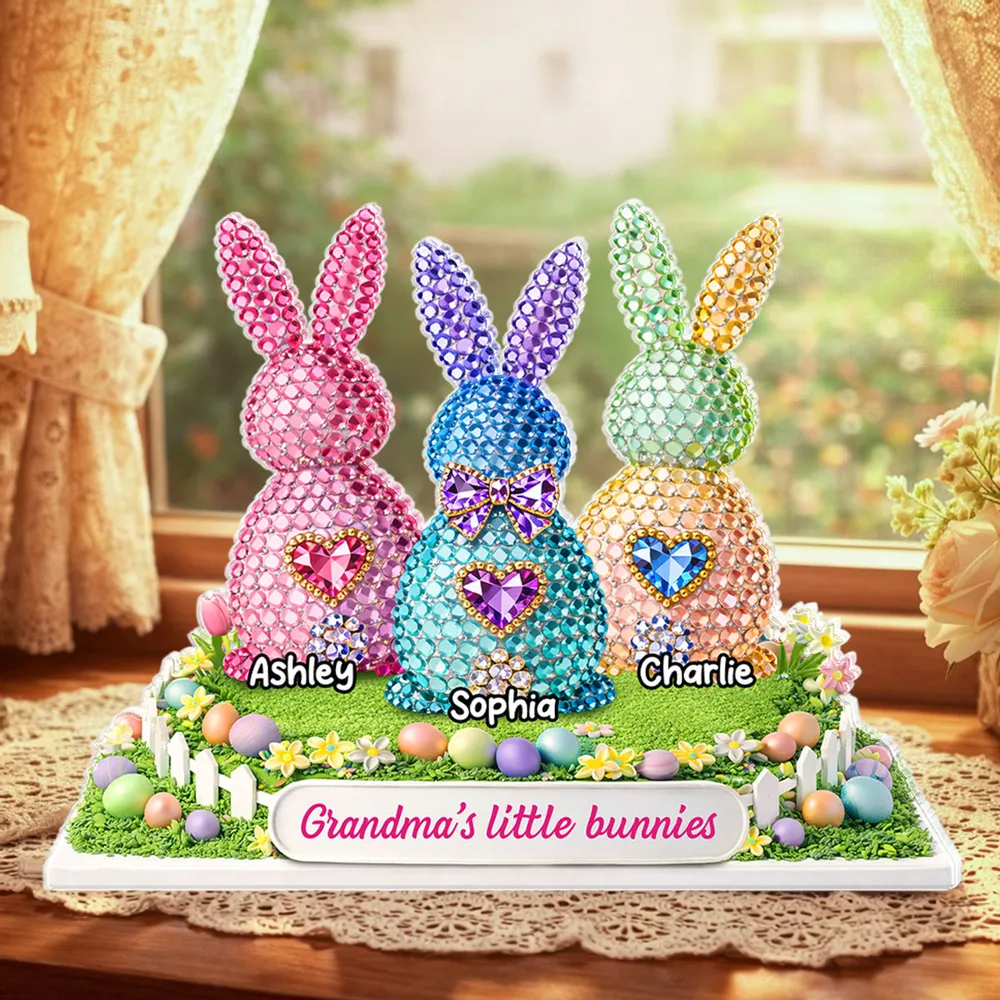 Grandma's Little Bunnies Personalized 2-Layer Wooden Plaque - Heartwarming Easter Keepsake Gift for Grandma, Bright Pastel Display - Image 6