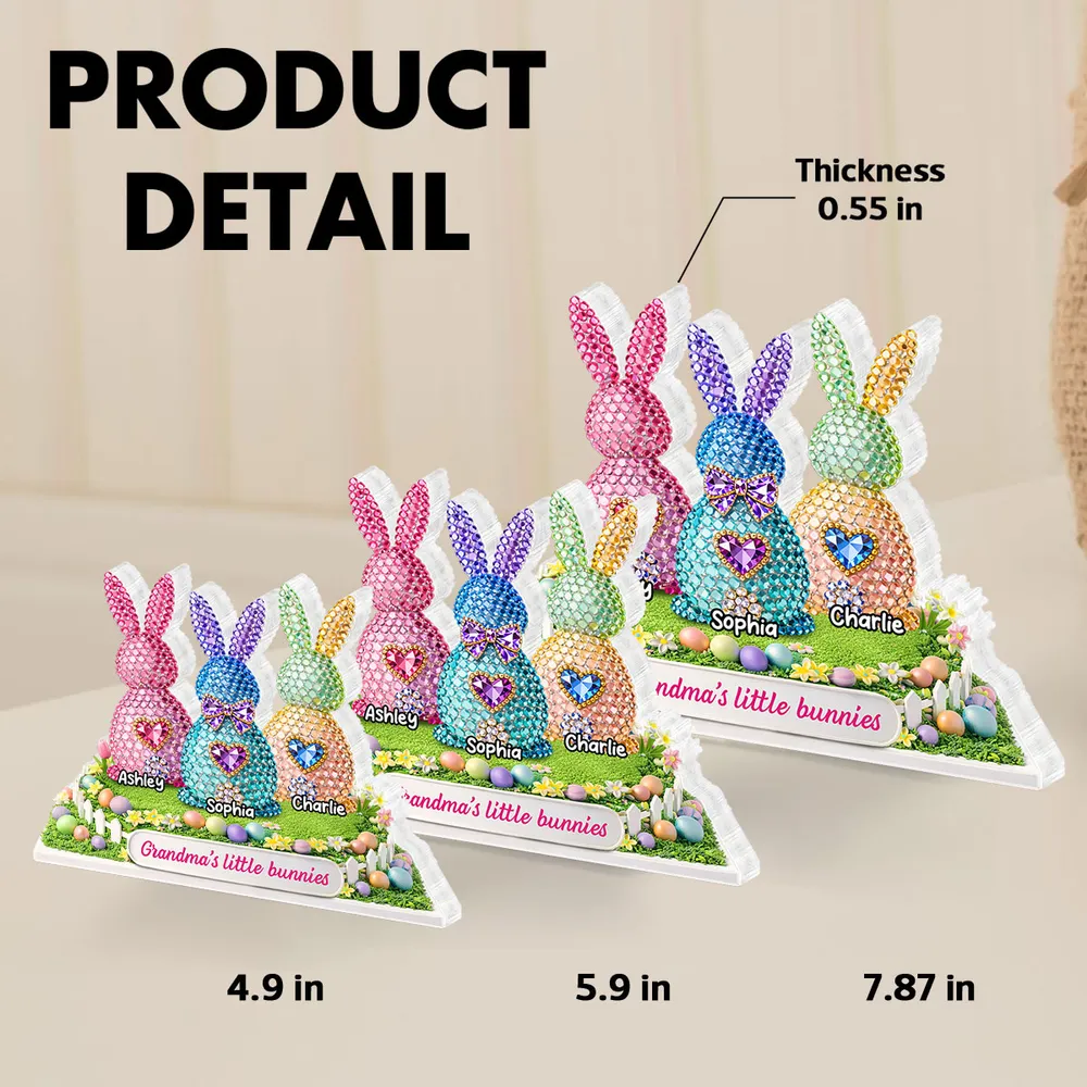 Grandma's Little Bunnies Shaped Acrylic Block Plaque Personalized Keepsake for Easter Home Accent Thoughtful Gift - Image 6