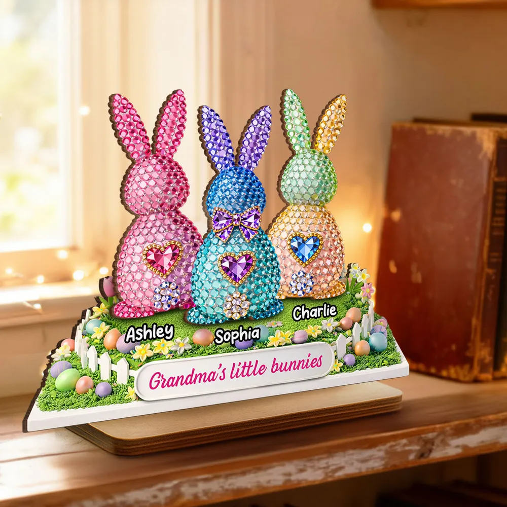 Grandma's Little Bunnies Personalized 2-Layer Wooden Plaque - Heartwarming Easter Keepsake Gift for Grandma, Bright Pastel Display - Image 5
