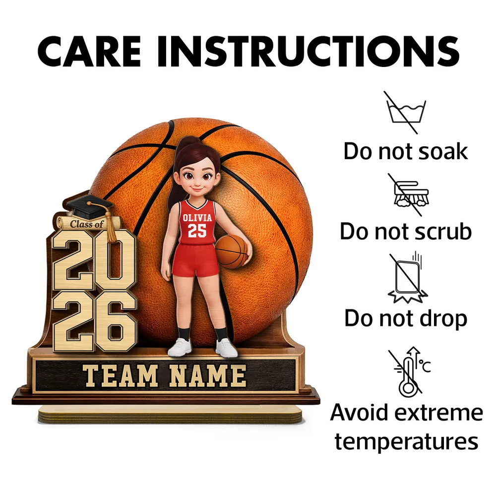 Personalized 2-Layer Wooden Plaque Basketball Graduation Keepsake With Player & Class Year - Unique Gift For Son or Daughter - Image 5