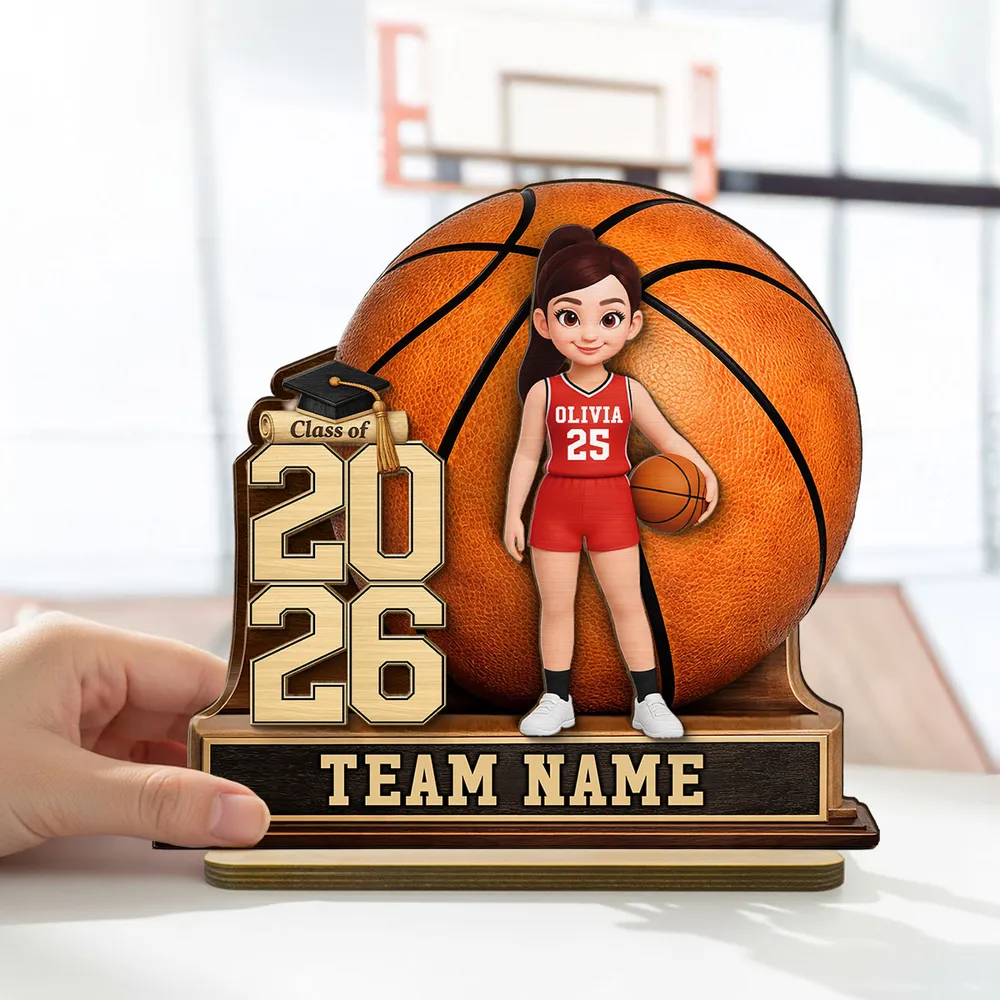 Personalized 2-Layer Wooden Plaque Basketball Graduation Keepsake With Player & Class Year - Unique Gift For Son or Daughter - Image 7