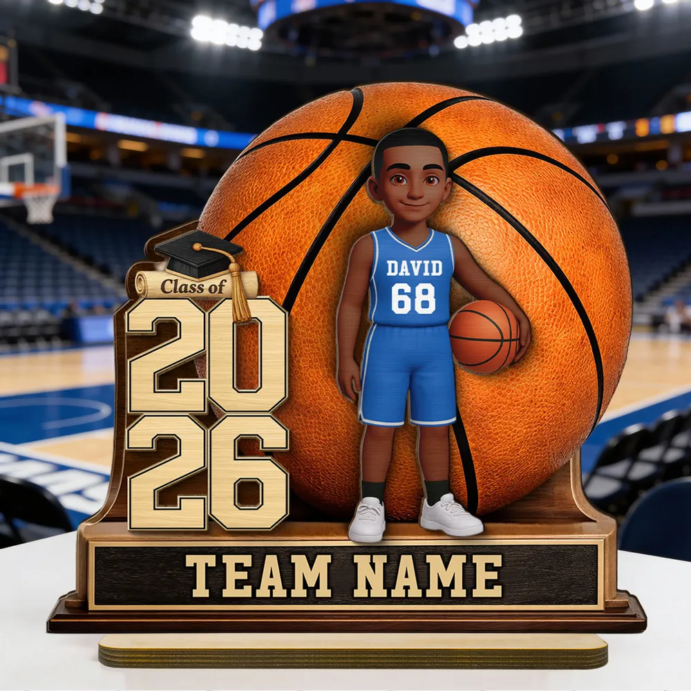 Personalized 2-Layer Wooden Plaque Basketball Graduation Keepsake With Player & Class Year - Unique Gift For Son or Daughter - Image 8