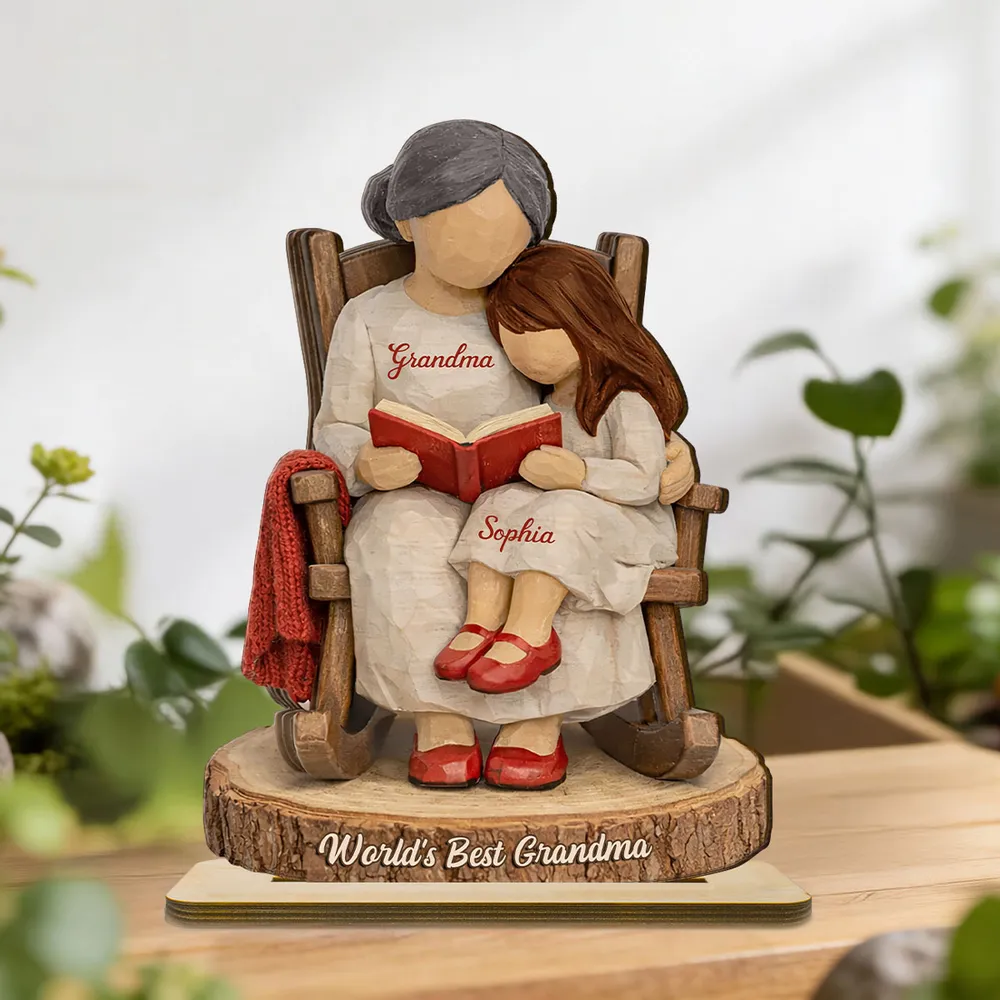 World's Best Grandma Personalized 2-Layer Wooden Plaque, Heartwarming Reading Moment Keepsake Gift for Grandma - Image 5