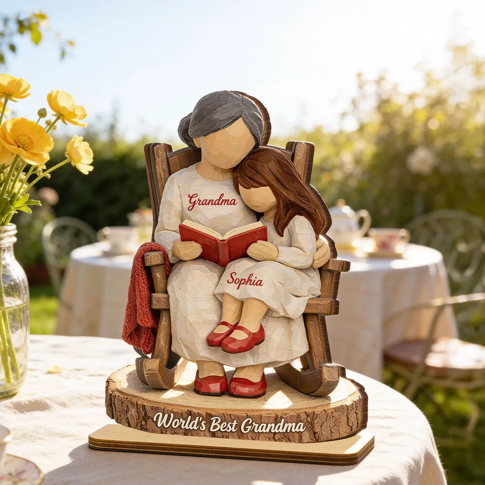 World's Best Grandma Personalized 2-Layer Wooden Plaque, Heartwarming Reading Moment Keepsake Gift for Grandma - Image 6