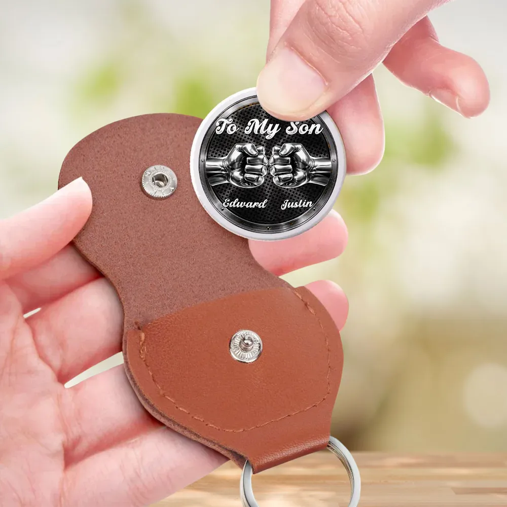 Pocket Hug - Custom Encouragement Keepsake Gift for Son, Be Strong and Courageous, Thoughtful Everyday Carry Token - Image 3
