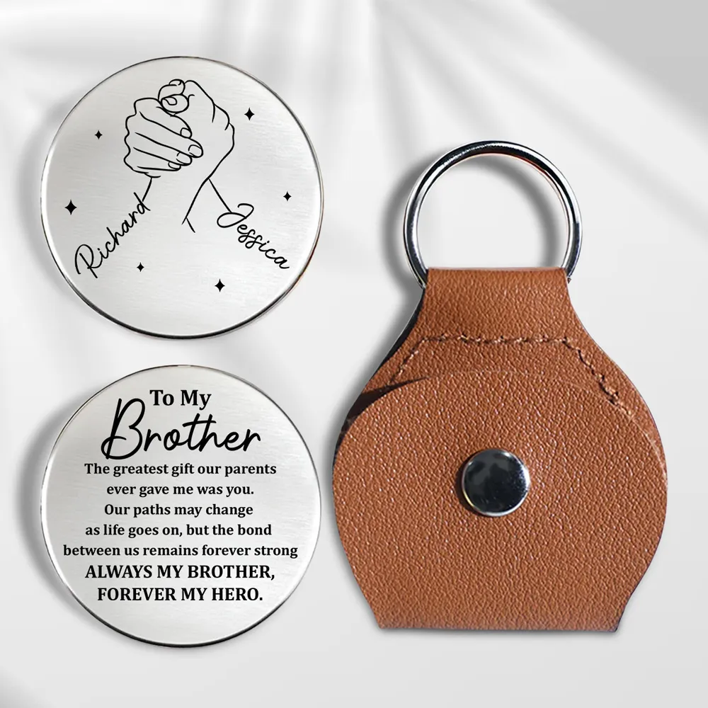 To My Brother Pocket Hug - Personalized Love Token with Always My Brother Message, Meaningful Unique Gift - Image 2