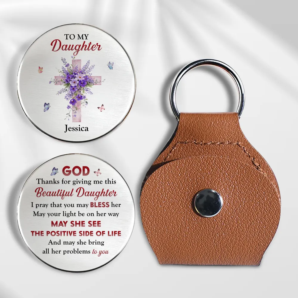 Personalized Pocket Hug for Daughter, Floral Cross Keepsake Token, Unique Christian Gift for Her, Everyday Comfort - Image 7