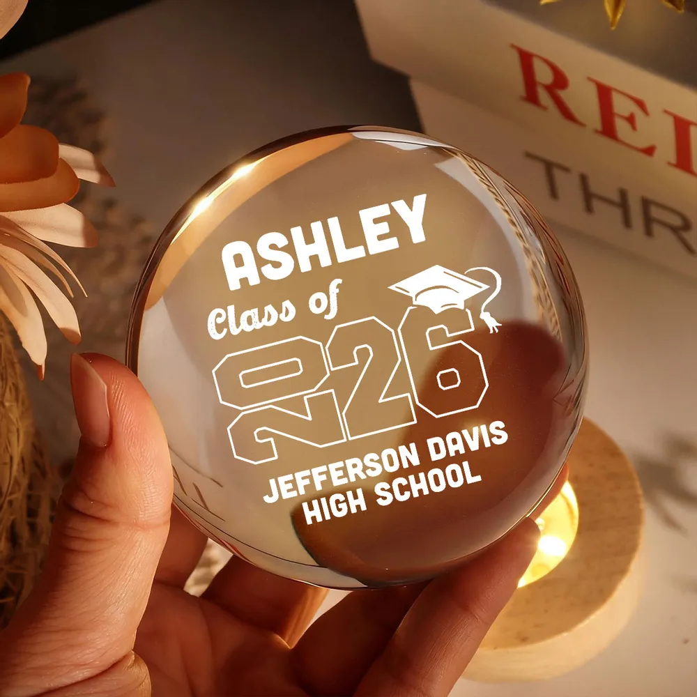 Globe Lamp with Personalized Class of Design, Warm Cozy Nightstand Glow, Meaningful Gift for a Grad - Image 2