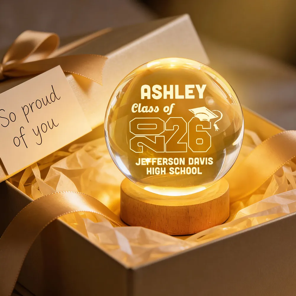 Globe Lamp with Personalized Class of Design, Warm Cozy Nightstand Glow, Meaningful Gift for a Grad - Image 6