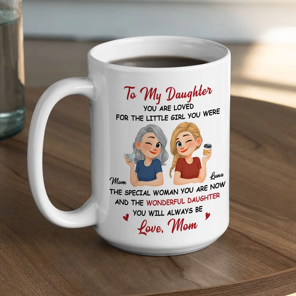 Personalized White Ceramic Mug for Daughter, Cute Mom and Daughter Coffee Design, Unique Gift From Mom - Image 6