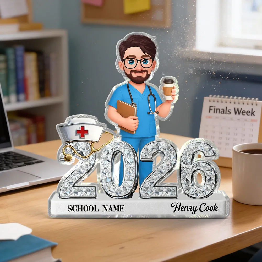 Personalized Class of Acrylic Block Plaque Cute Nurse Design for Graduation Season Shelf Decor Unique RN Gift - Image 2