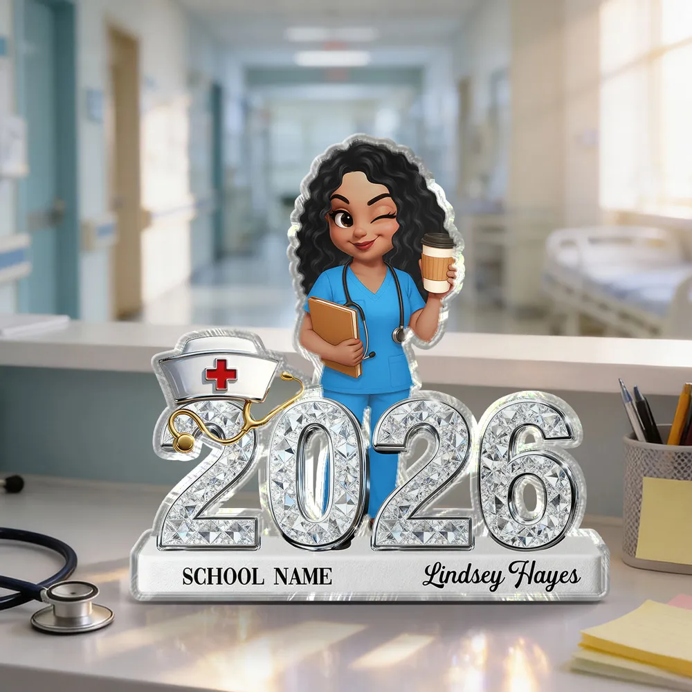 Personalized Class of Acrylic Block Plaque Cute Nurse Design for Graduation Season Shelf Decor Unique RN Gift - Image 7